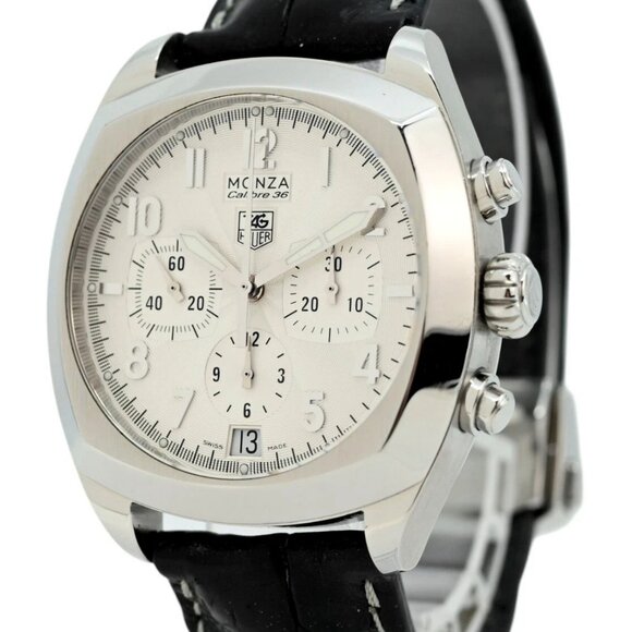 Tag Heuer 38mm Monza White Dial Chronometer Chronograph Automatic Watch CR5111! - Picture 2 of 13